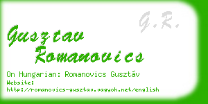gusztav romanovics business card